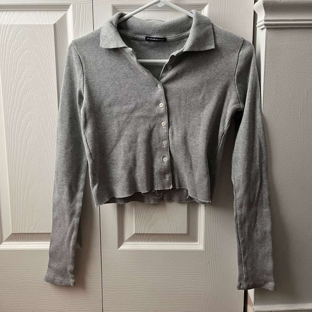 Brandy Melville Cropped Button Up